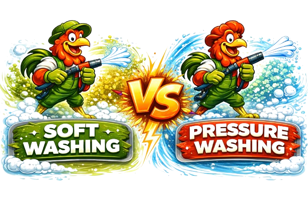 Exterior washing and cleaning services in Sugar Land TX Soft washing vs pressure washing