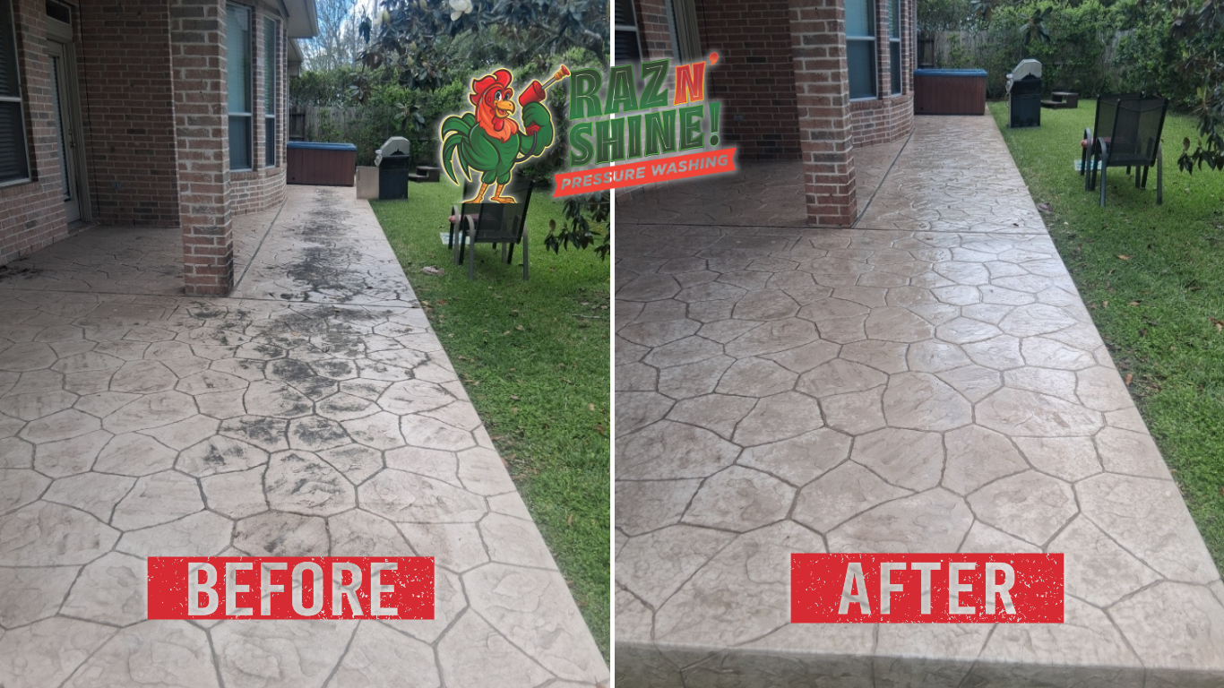 stamped concrete cleaning
